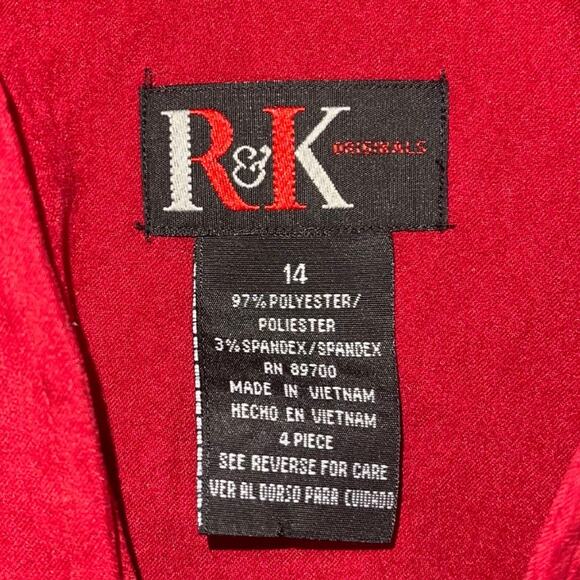 R&K Originals Vintage Jacket Red Velvet Faux Suede 14 Career Christmas Holiday - Picture 3 of 4